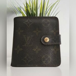 Authentic LOUIS‎ VUITTON LV Monogram Snap Leather Card Holder Wallet Clutch